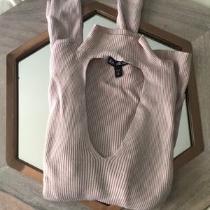 Express V-Neck Cut Out Choker Sweater